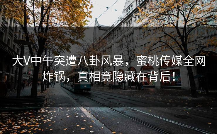 大V中午突遭八卦风暴，蜜桃传媒全网炸锅，真相竟隐藏在背后！