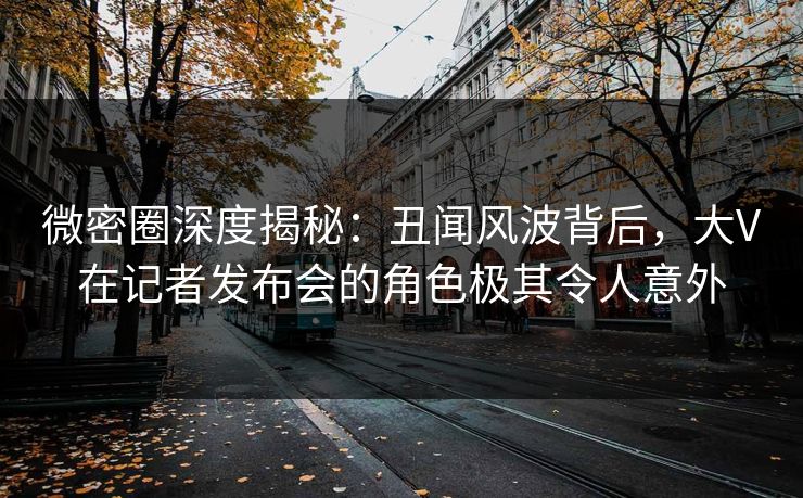 微密圈深度揭秘：丑闻风波背后，大V在记者发布会的角色极其令人意外